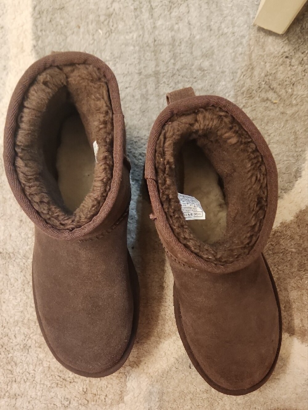 UGG Short Suede Ankle Booties in Chocolate Brown - Picture 7 of 8